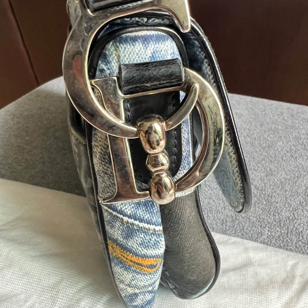 Vintage Christian Dior Denim Saddle Bag - Picture 6 of 15
